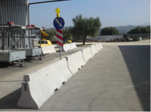 Precast concrete New Jersey barriers